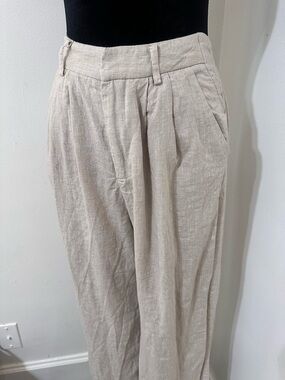 DISSH Beige Wide-Leg Linen Pants